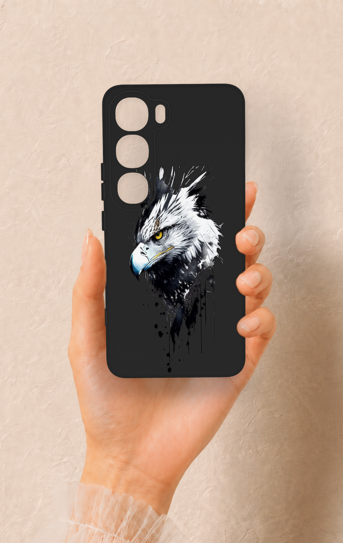 Vivo V40 Lite 5G Uyumlu Bald Eagle Desenli Silikon Kılıf