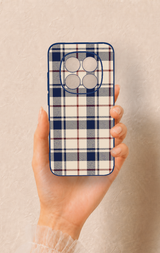 Redmi Note 15 Pro 5G Uyumlu Mavi Bordo Çizgili Ekose Desenli Silikon Kılıf