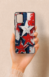 Samsung-A71 Uyumlu Star Flag Desenli Silikon Kılıf