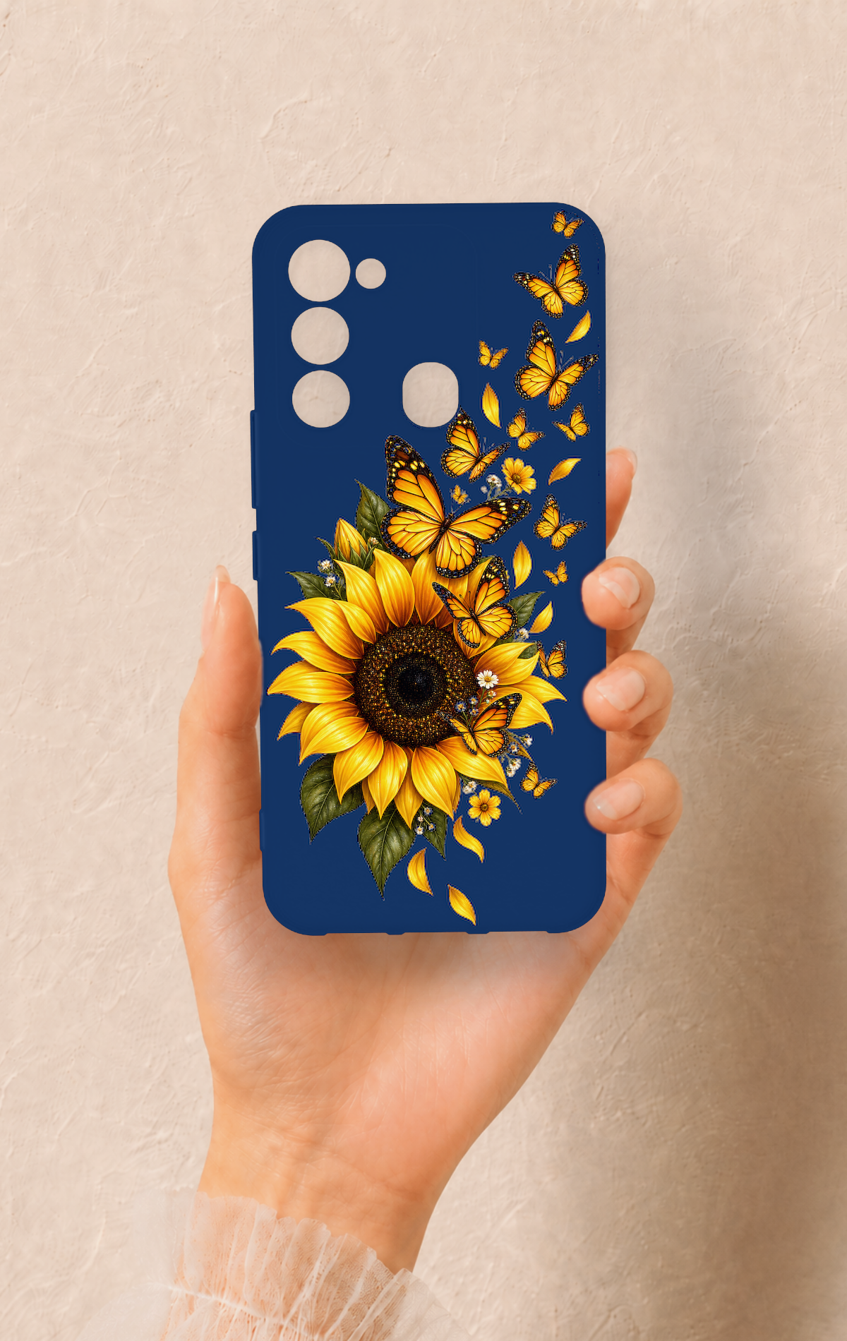 Tecno Spark 8C Uyumlu Ayçiçeği Desenli Silikon Kılıf