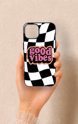 iPhone 13 Uyumlu Black Good Vibes Desenli Silikon Kılıf