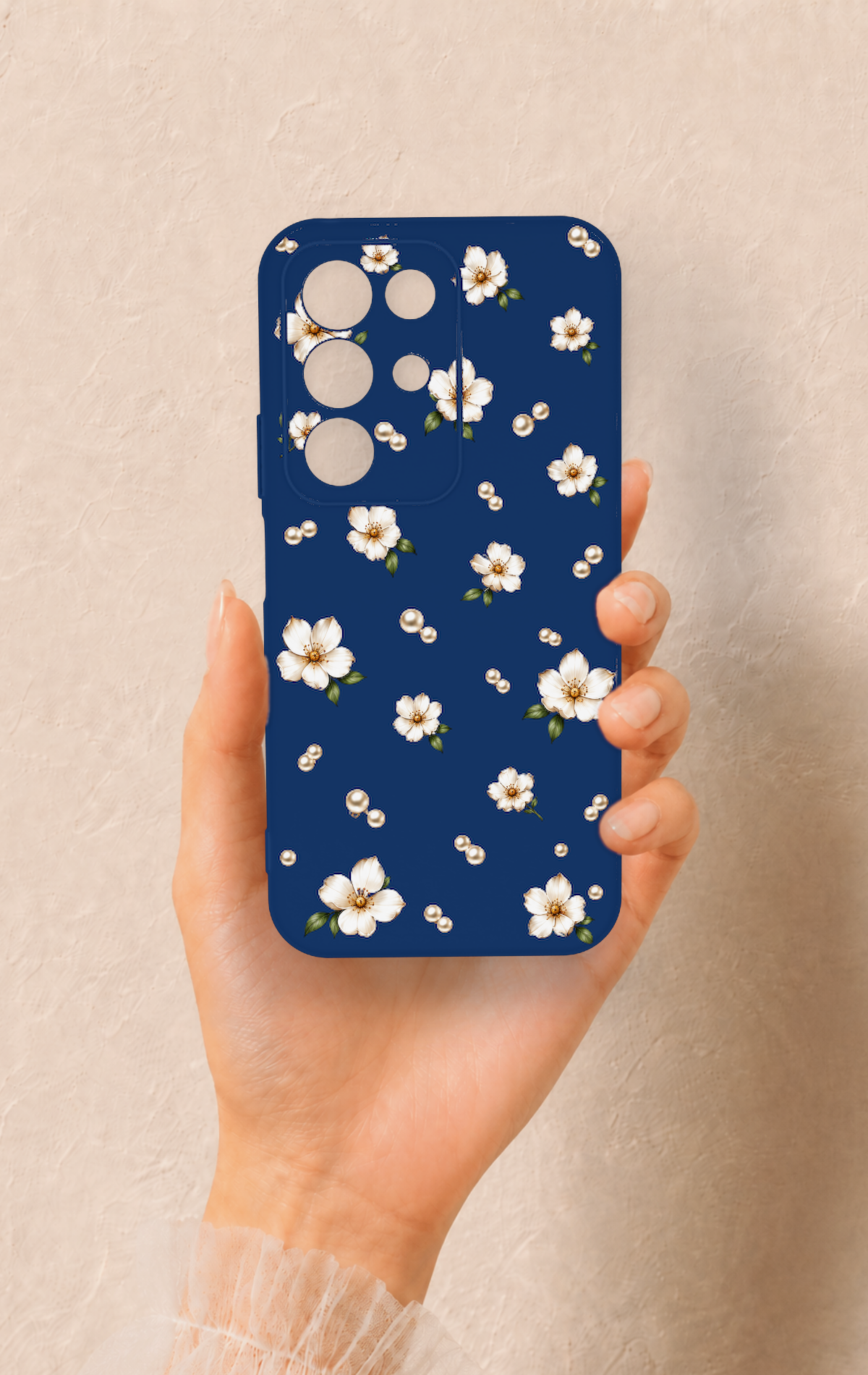 Realme C85 5G Uyumlu Papatya İnci Desenli Silikon Kılıf