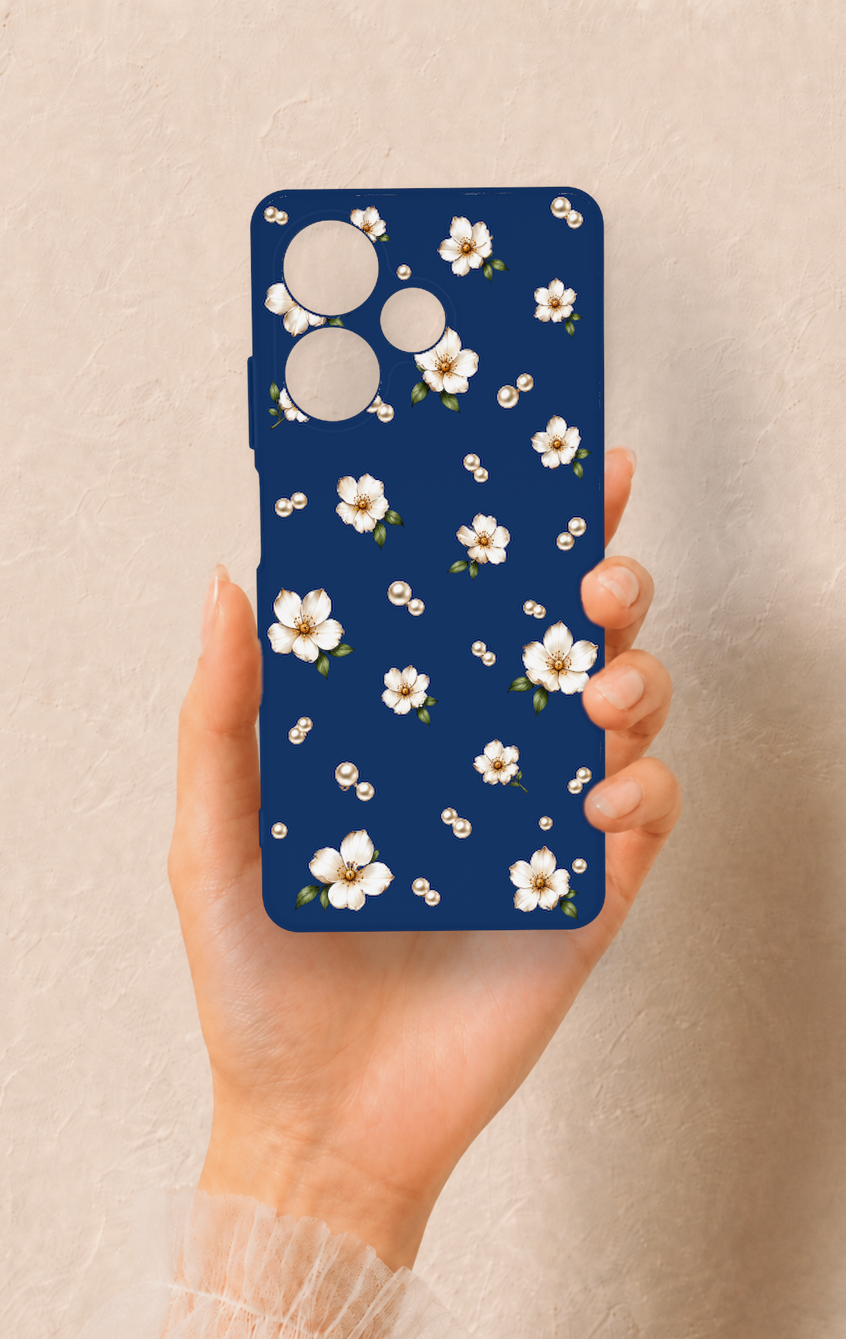 İnfinix Hot 30 Uyumlu Papatya İnci Desenli Silikon Kılıf