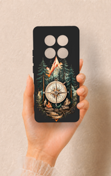 Redmi Note 14 Pro 5G Uyumlu Pusula Orman Desenli Silikon Kılıf