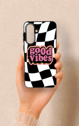 Samsung A56 Uyumlu Black Good Vibes Desenli Silikon Kılıf