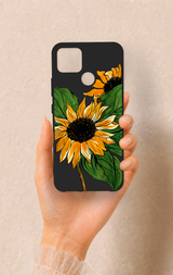 Realme C25 Uyumlu Ay Çiçeği Desenli Silikon Kılıf
