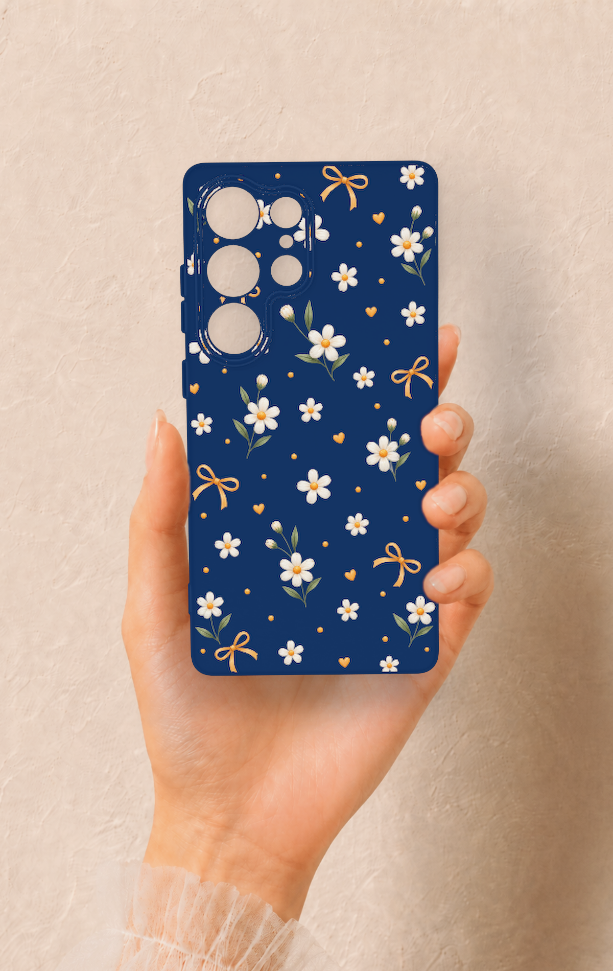 Samsung S25 Ultra Uyumlu Papatya Fiyonk Desenli Silikon Kılıf
