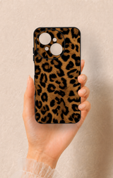 Tecno Spark Go1 Uyumlu Koyu Leopar Deri Desenli Silikon Kılıf