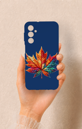 Samsung M34 Uyumlu Renkli Yaprak Desenli Silikon Kılıf