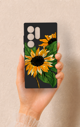 Samsung S24 Ultra Uyumlu Ay Çiçeği Desenli Silikon Kılıf