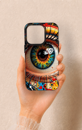 iPhone 14 Pro Uyumlu Renkli Göz Bebeği Desenli Silikon Kılıf