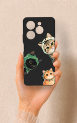İnfinix Hot 40 Pro Uyumlu Kedi Ekibi Desenli Silikon Kılıf