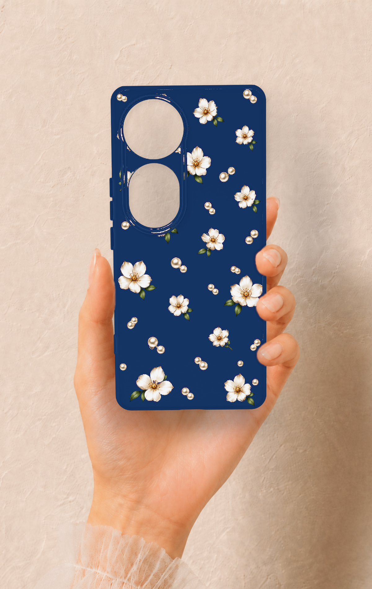 Vivo V40 Uyumlu Papatya İnci Desenli Silikon Kılıf