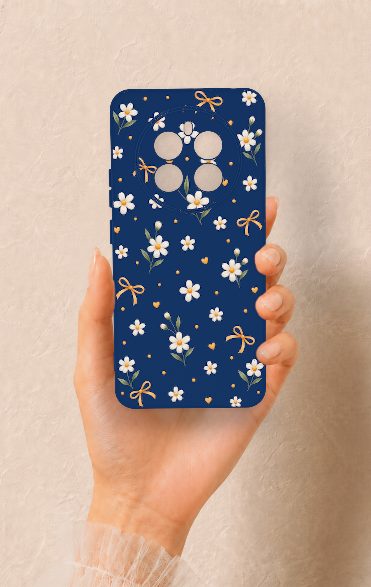 Realme 12 4G Uyumlu Papatya Fiyonk Desenli Silikon Kılıf
