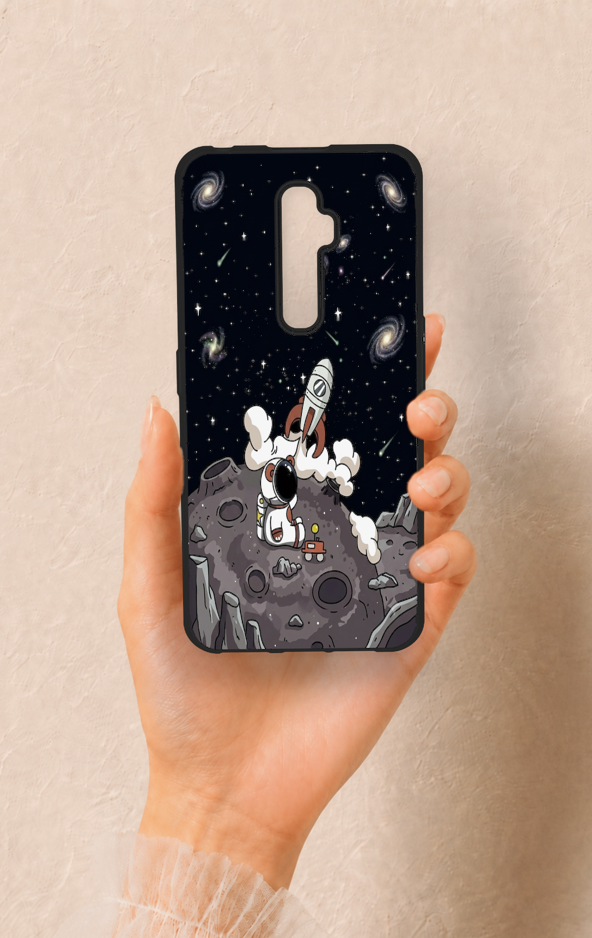 Oppo Reno 2Z Uyumlu Uzay Astronot Desenli Silikon Kılıf