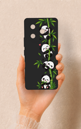 Tecno Camon 30 Pro 5G Uyumlu Sevimli Panda Bambu Desenli Silikon Kılıf