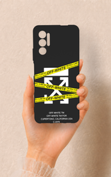 Tecno Pova 3 Uyumlu Off White Desenli Silikon Kılıf