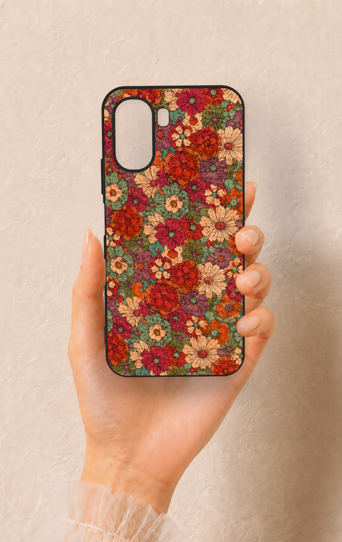 Oppo A6T Uyumlu Pastel Çiçek Bahçesi Desenli Silikon Kılıf