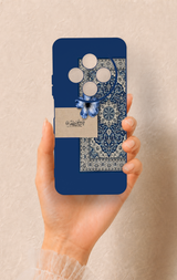 Redmi 14C Uyumlu Mavi Etnik Halı Desenli Silikon Kılıf