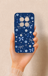 Redmi Note 15 Pro 5G Uyumlu Mavi Papatya Fiyonk Desenli Silikon Kılıf