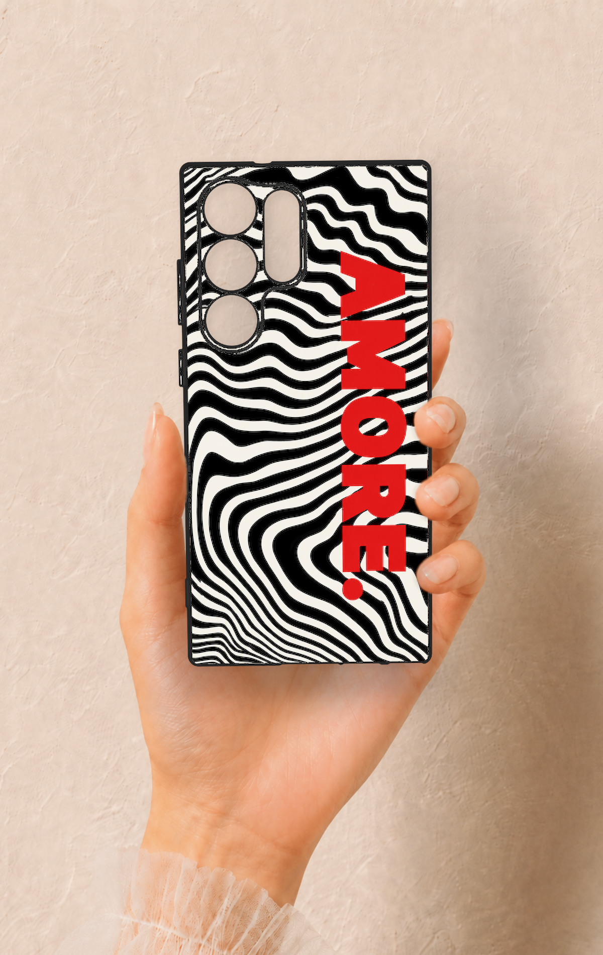 Samsung S23 Ultra Uyumlu Zebra Amore Desenli Silikon Kılıf