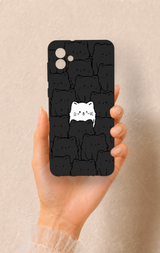 Samsung A04 Uyumlu Many Cats Desenli Silikon Kılıf