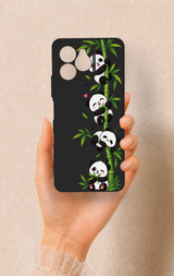 Omix x6 Uyumlu Sevimli Panda Bambu Desenli Silikon Kılıf