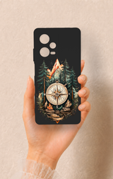Redmi Note 12 Pro 5G Uyumlu Pusula Orman Desenli Silikon Kılıf