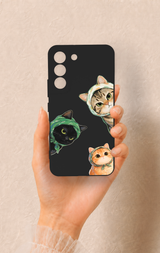 Samsung S22 Uyumlu Kedi Ekibi Desenli Silikon Kılıf