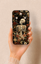 Honor Magic 8 Lite Uyumlu Çiçek İskelet Desenli Silikon Kılıf