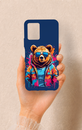 Vivo Y21S Uyumlu Gözlüklü Ayı Desenli Silikon Kılıf