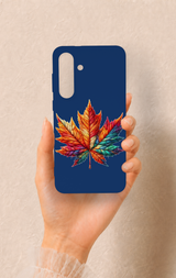 Samsung S25Fe Uyumlu Renkli Yaprak Desenli Silikon Kılıf