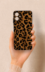 Samsung A06 Uyumlu Koyu Leopar Deri Desenli Silikon Kılıf