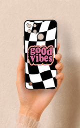 Realme C21Y Uyumlu Black Good Vibes Desenli Silikon Kılıf