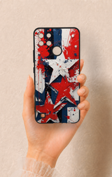 Realme C21Y Uyumlu Star Flag Desenli Silikon Kılıf