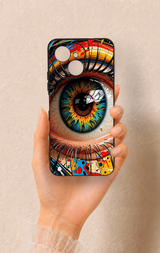 Tecno Spark 40C Uyumlu Renkli Göz Bebeği Desenli Silikon Kılıf