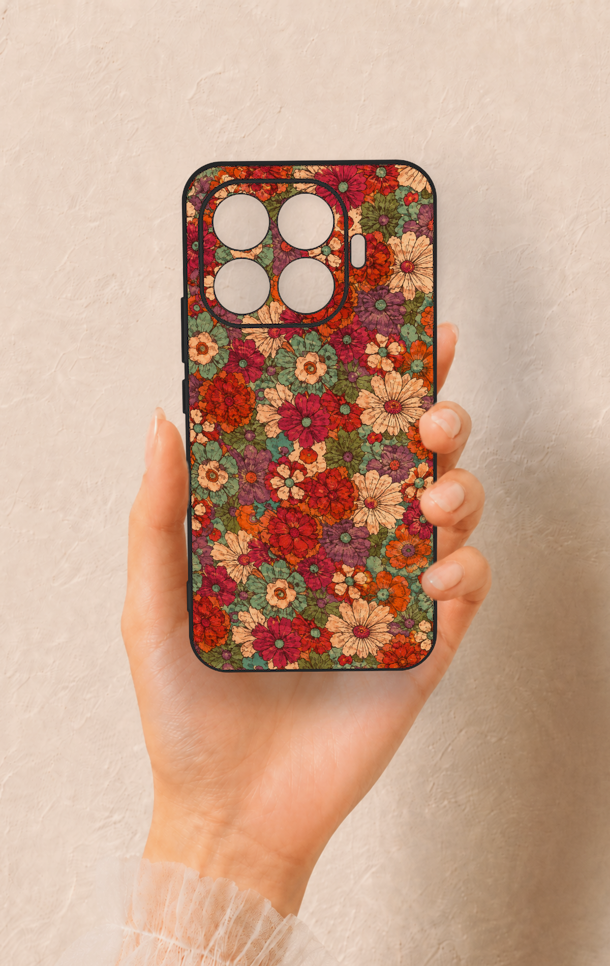 Mi 17T Pro 5G Uyumlu Pastel Çiçek Bahçesi Desenli Silikon Kılıf