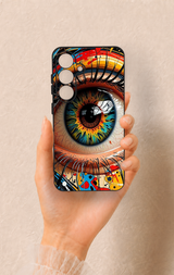Samsung S25 Uyumlu Renkli Göz Bebeği Desenli Silikon Kılıf