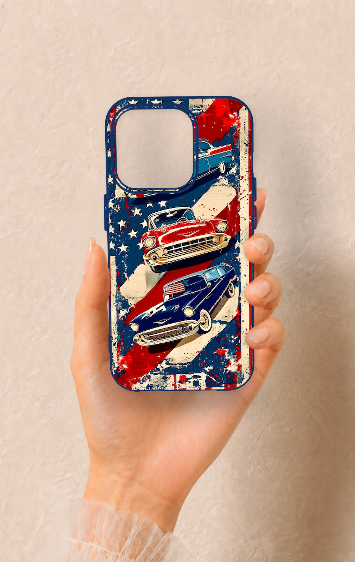 iPhone 15 Pro Uyumlu Amerikan Chevrolet Desenli Silikon Kılıf