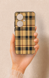 Oppo Reno 11F Uyumlu Burberry Ekose Desenli Silikon Kılıf