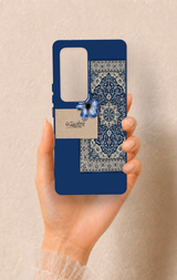 Vivo V30 Uyumlu Mavi Etnik Halı Desenli Silikon Kılıf