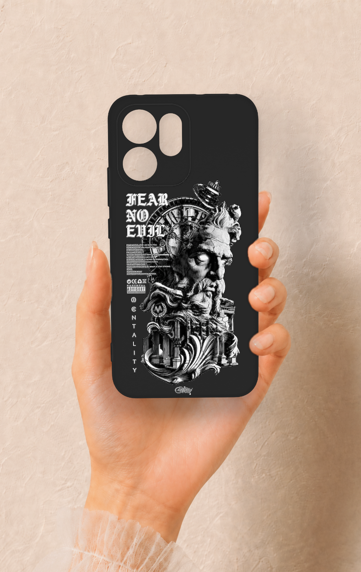 Oppo Reno 14F Uyumlu Fear No Evil Desenli Silikon Kılıf