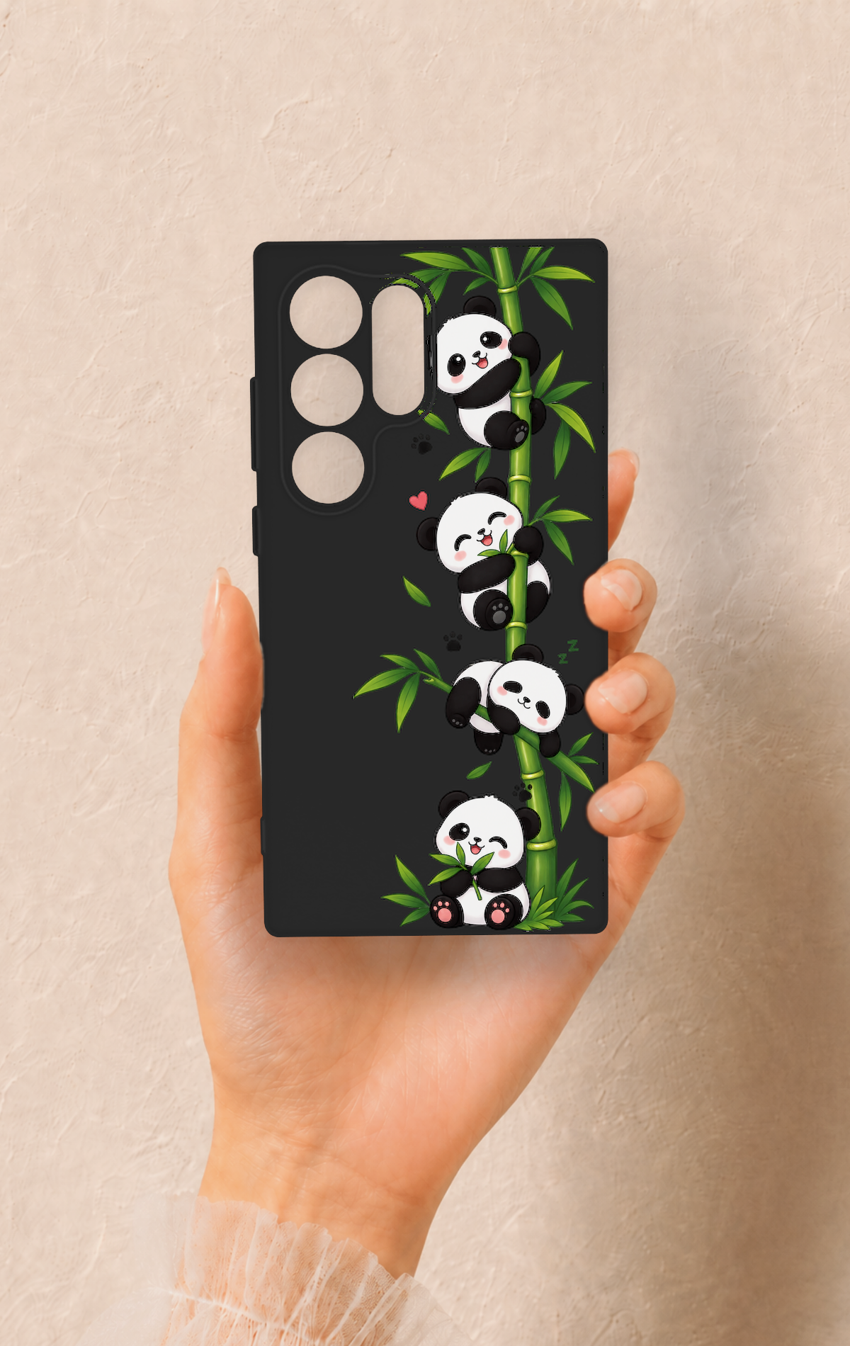 Samsung S24 Ultra Uyumlu Sevimli Panda Bambu Desenli Silikon Kılıf