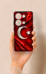Redmi Note 13 Pro 4G Uyumlu Türk Bayrağı Desenli Silikon Kılıf