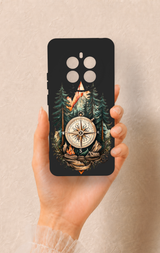 Realme 12 4G Uyumlu Pusula Orman Desenli Silikon Kılıf