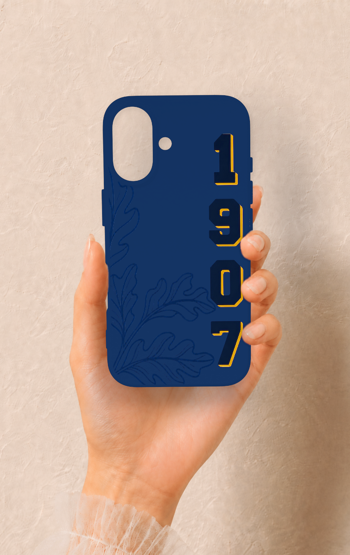 iPhone 16 Uyumlu 1907 Palamut Desenli Silikon Kılıf