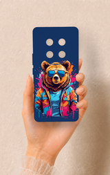 Honor Magic 7 Lite 5G Uyumlu Gözlüklü Ayı Desenli Silikon Kılıf