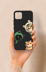 Realme C11 2021 Uyumlu Kedi Ekibi Desenli Silikon Kılıf