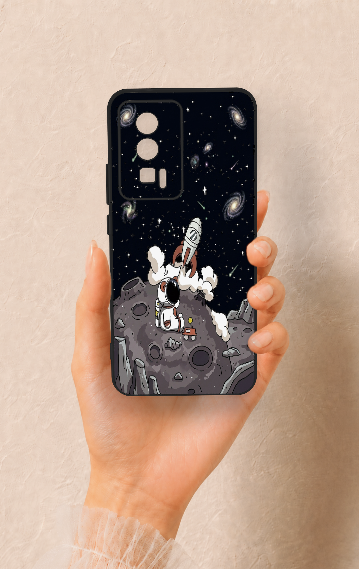 Poco F5 Pro Uyumlu Uzay Astronot Desenli Silikon Kılıf