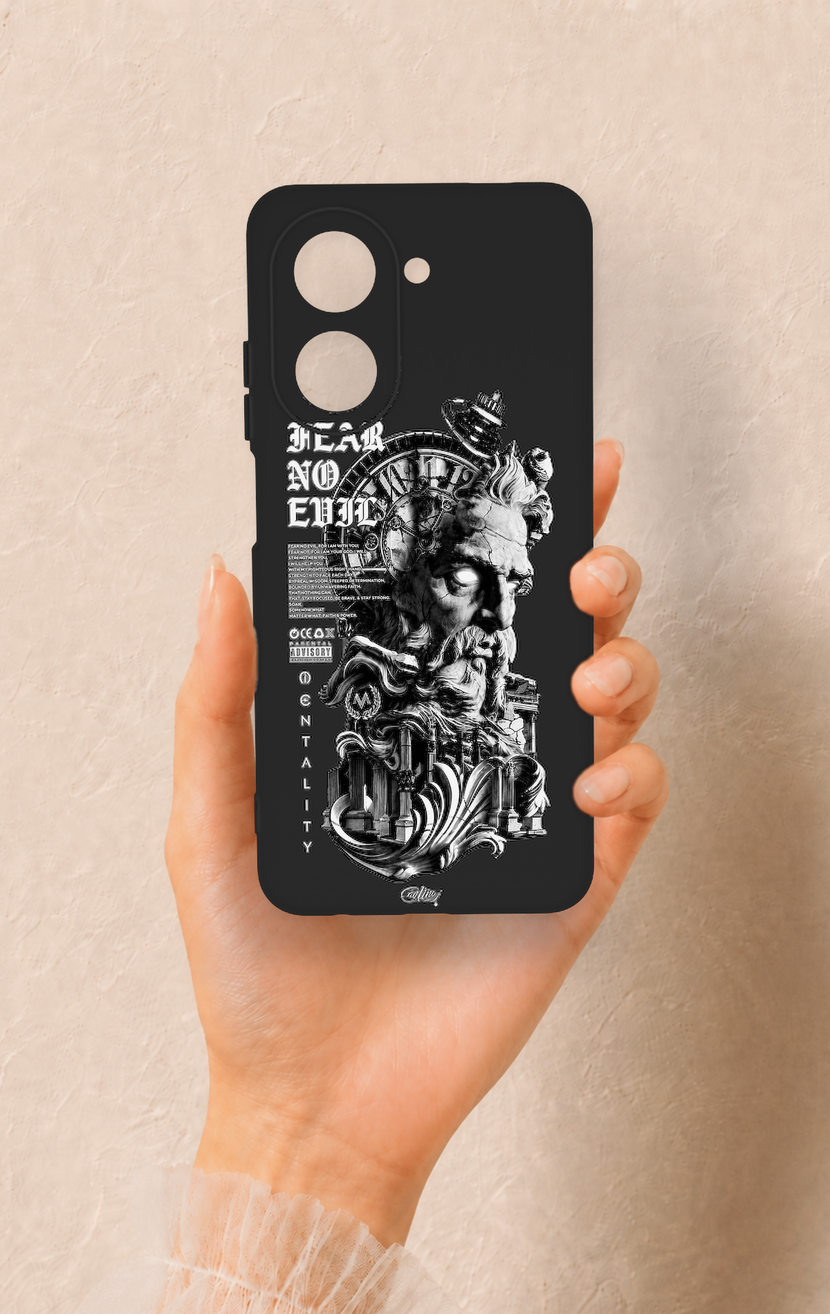 Redmi A5 Uyumlu Fear No Evil Desenli Silikon Kılıf